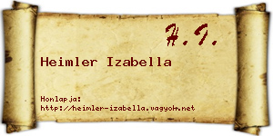 Heimler Izabella névjegykártya